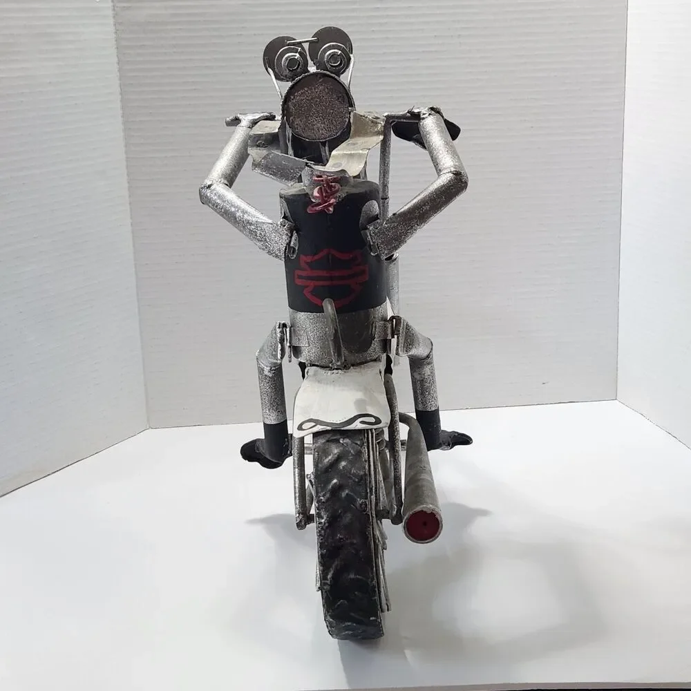 Yardbirds Scrap Metal Art Dog On A Hog Motorcycle Sculpture Richard Kolb Vintage